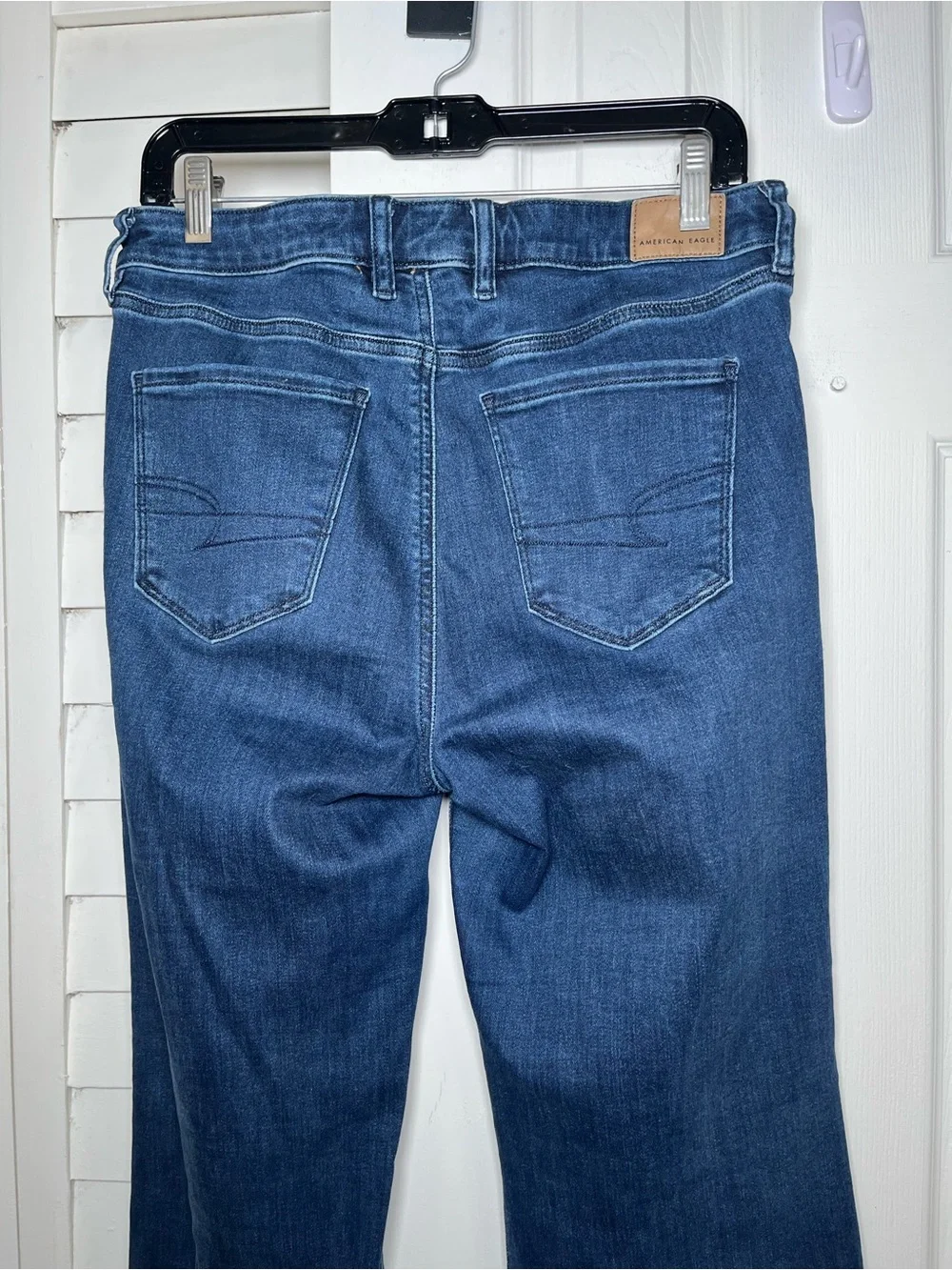 American Eagle Festival Flare Jeans Womens 10 Blue Med Wash High Rise Stretch